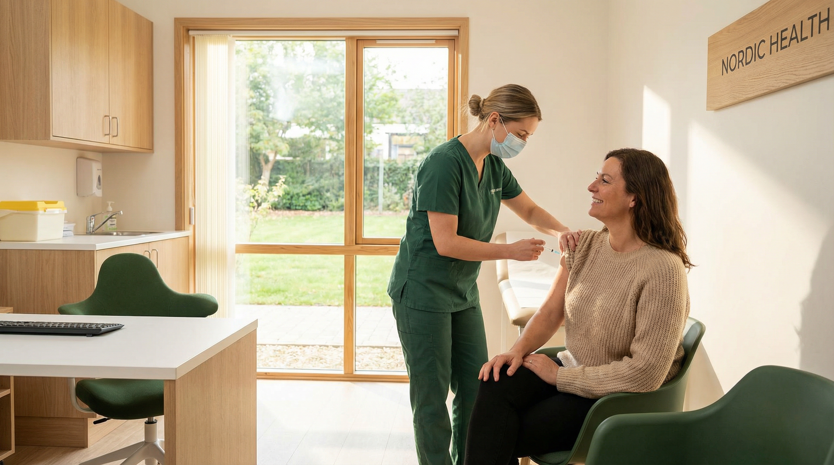 Profissional de saúde aplicando vacina